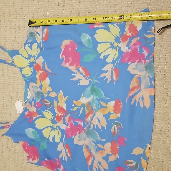 Karlie Tropical Floral Tank Top, Large, Blue, Hot Pink, Orange, NWT - Picture 5 of 5
